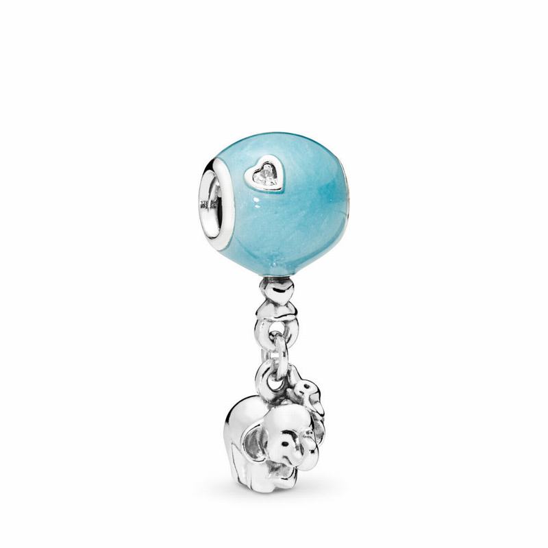 Pandora Elephant & Blue Balloon Dangle Charm NZ, Sterling Silver (952038-LSV)